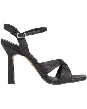 Nila & Nila Sandals Natural Raffia - Black