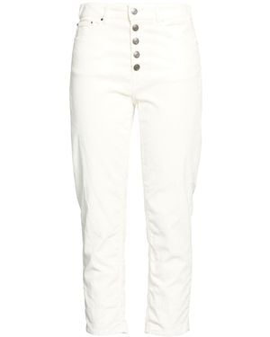 Dondup Ivory Pants Cotton, Lyocell, Elastane - White