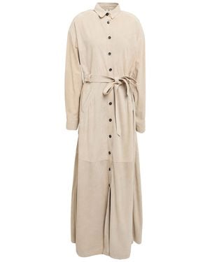 Giorgio Brato Ivory Maxi Dress Leather - Natural