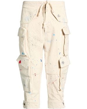 Greg Lauren Cream Pants Cotton - Natural