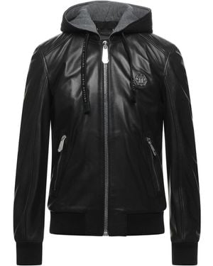 Philipp Plein Jacket Lambskin, Wool, Acrylic, Elastane - Black
