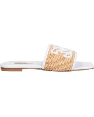 Casadei Sandals Leather, Textile Fibers - White