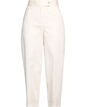 ALESSIA SANTI Ivory Trousers Cotton, Elastane - White