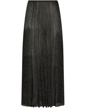 Roberto Collina Midi Skirt Viscose, Metallic Polyester - Black