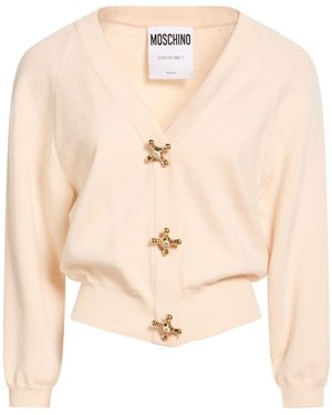 Moschino Couture Cream Cardigan Virgin Wool - Natural
