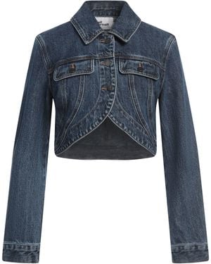 Self-Portrait Manteau en jean - Bleu