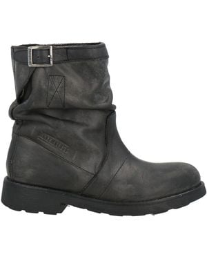 Bikkembergs Charcoal Ankle Boots Calfskin - Black