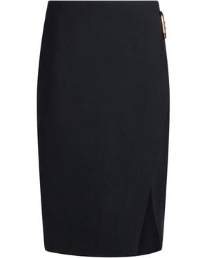 CASABLANCA Midi Skirt Polyester, Virgin Wool, Elastane, Polyamide - Black