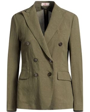 Rossopuro Military Blazer Viscose, Linen - Green