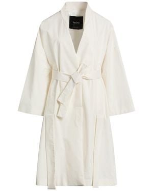 Hevò Overcoat & Trench Coat Polyester, Cotton - White
