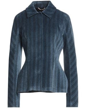 Rochas Slate Jacket Viscose, Virgin Wool, Cotton, Elastane - Blue