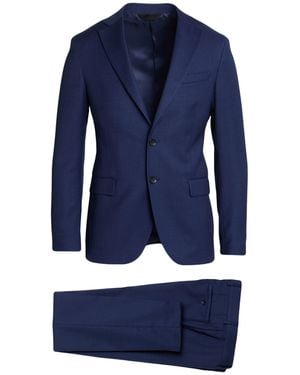 Paoloni Suit Wool, Elastane - Blue