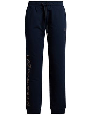 EA7 Trousers Cotton, Elastane - Blue