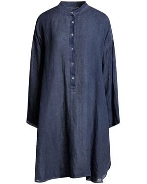 120% Lino Minivestido - Azul