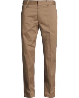 Paolo Pecora Khaki Trousers Cotton, Elastane - Natural