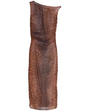 ViCOLO Midi Dress Polyester, Elastane - Brown