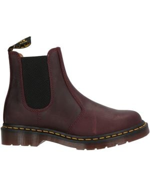 Dr. Martens Burgundy Ankle Boots Leather - Brown