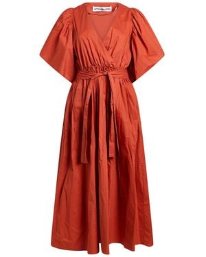 Attic And Barn Midi Dress Cotton - Red