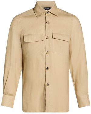 Kiton Shirt Linen - Natural