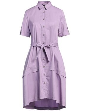 Peserico Lilac Midi Dress Cotton, Elastane - Purple