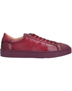 Santoni Burgundy Sneakers Soft Leather - Purple