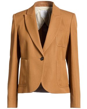 Eleventy Camel Blazer Cotton, Linen - Brown