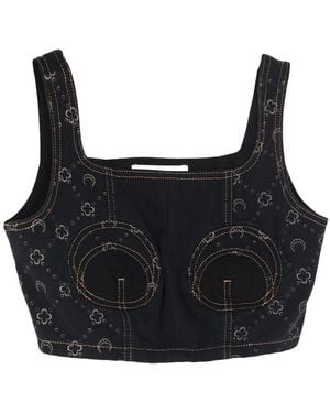 Marine Serre Top Cotton - Black