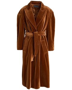 Alberta Ferretti Coat Cotton, Elastane - Brown
