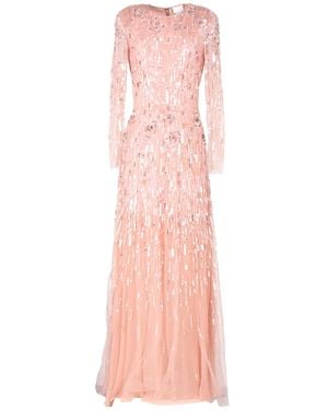 Elisabetta Franchi Carpet Maxi Dress Polyamide, Viscose - Pink
