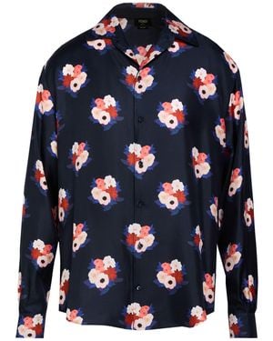 Fendi Midnight Shirt Silk - Blue