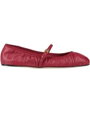 Dolce & Gabbana Ballet Flats Lambskin, Viscose, Cotton - Red