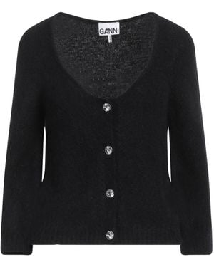 Ganni Cardigan Alpaca Wool, Polyamide, Virgin Wool, Elastane - Black