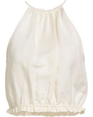 Patrizia Pepe Ivory Top Viscose, Linen - White