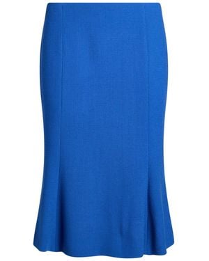 Clips Bright Midi Skirt Virgin Wool - Blue