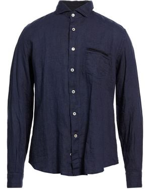 Eleventy Platinum Shirt Linen - Blue