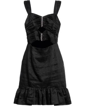 Sandro Crystal-embellished Cutout Linen-blend Mini Dress - Black
