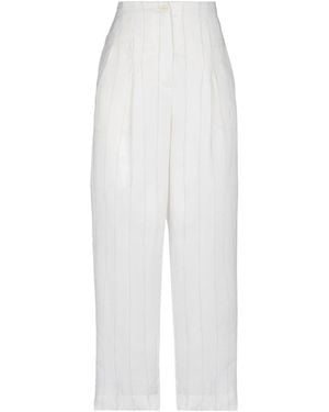 Malloni Ivory Pants Viscose, Polyester - White