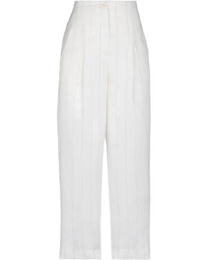 Malloni Ivory Pants Viscose, Polyester - White