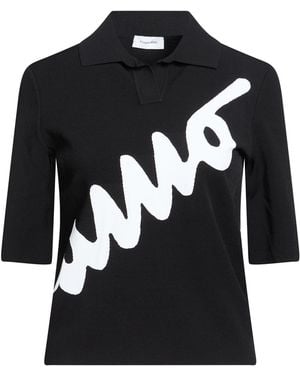 Ferragamo Polo Shirt Viscose, Polyester, Polyamide, Elastane - Black