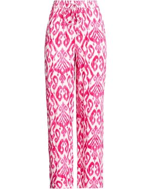 Pieces Fuchsia Pants Ecovero Viscose - Pink