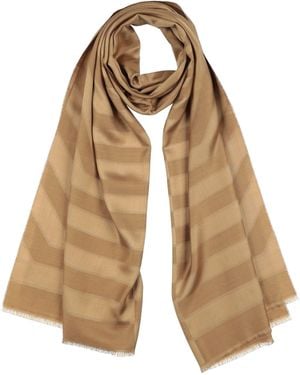 Lanvin Camel Scarf Silk, Wool - Natural