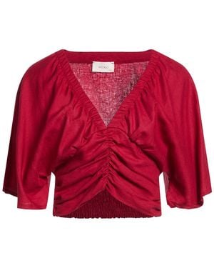 ViCOLO Burgundy Top Linen, Viscose - Red