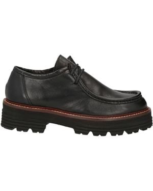 Ovyè Chunky Leather Lace-Up Shoes - Black