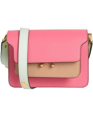 Marni Cross-Body Bag Calfskin, Brass - Pink