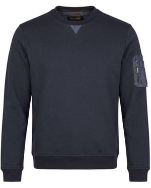 Moorer Midnight Sweatshirt Polyester, Cotton - Blue