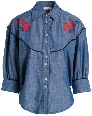 See By Chloé Denim Shirt Cotton, Linen, Lyocell - Blue