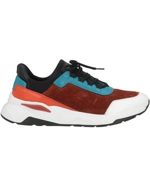Testoni Sneakers Calfskin, Technical Fibers - Brown