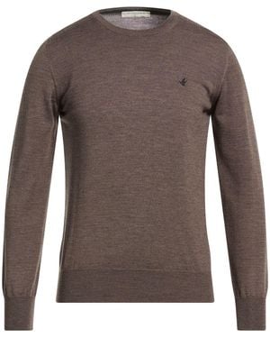 Brooksfield Khaki Sweater Virgin Wool - Brown