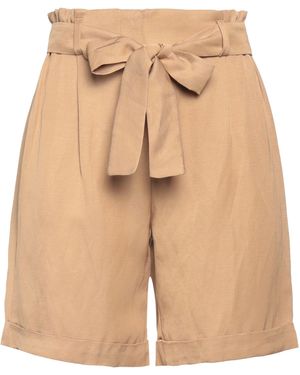 Atos Lombardini Camel Shorts & Bermuda Shorts Viscose, Linen - Natural