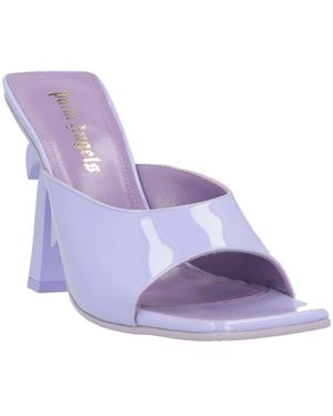 サンダル・ミュール Palm Angels Square Open Toe Purple Sandals Palm Angels Sandal heels for Women | Online Sale up to 75